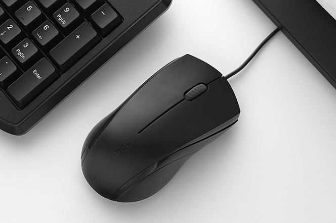 雷柏（Rapoo） N1200 有线鼠标 办公鼠标 轻音鼠标 对称鼠标 笔记本鼠标 电脑鼠标 黑色